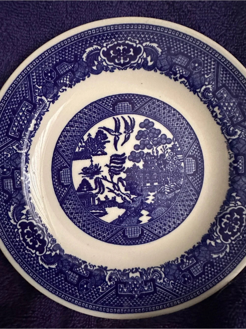 Willow Blue and White Transferware Dinner Plate